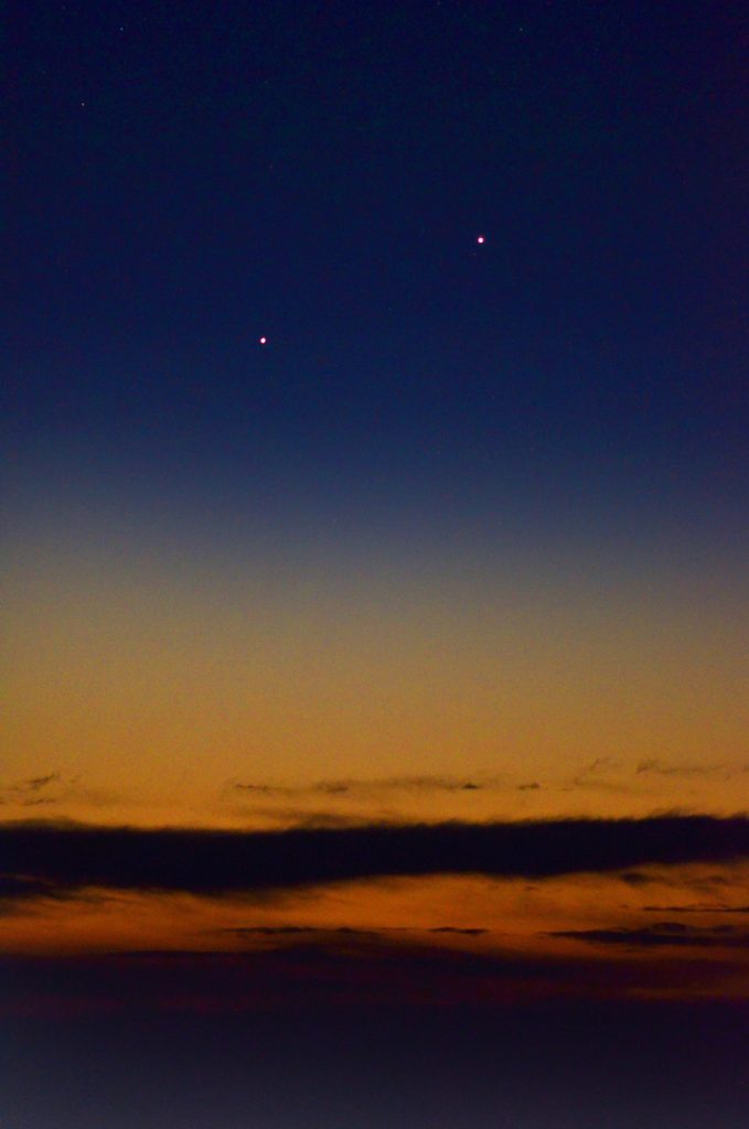 Mercurio y Saturno desde Hawái