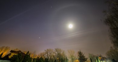 Halo lunar desde Târgoviște, Rumanía