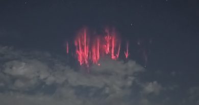 Espectros rojos fotografiados en Oklahoma, Estados Unidos