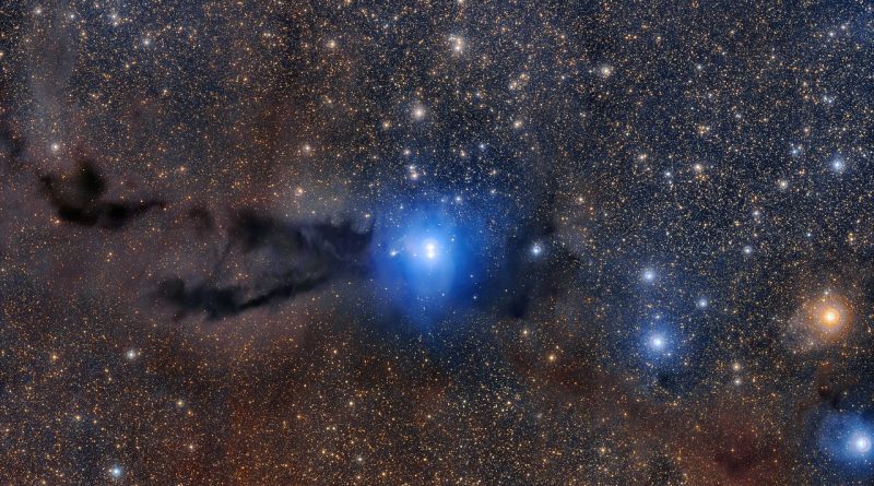 Una región formadora de estrellas emerge de la oscuridad