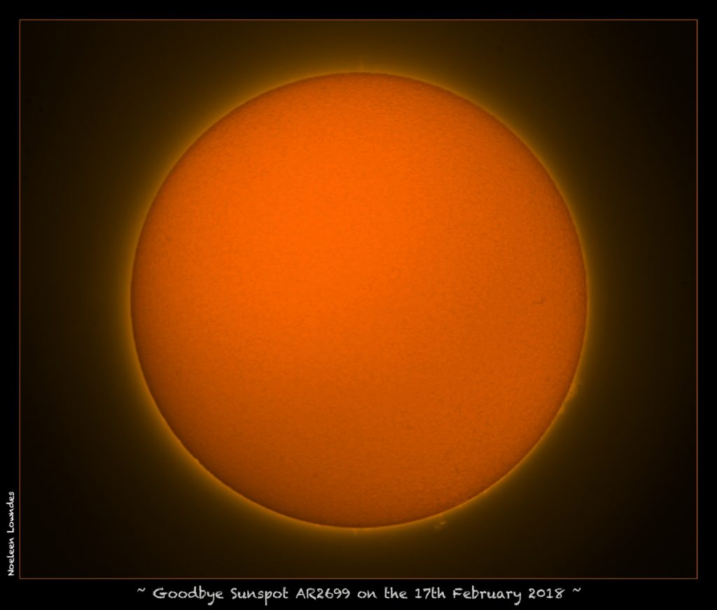 Imagen del Sol tomada el 18 de febrero de 2018