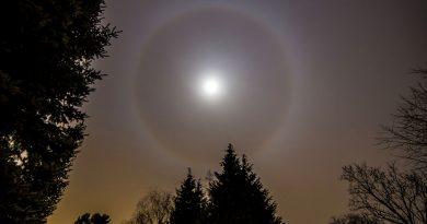 Halo lunar fotografiado en Sumirago, Italia