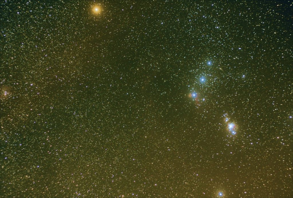 La constelación de Orión fotografiada desde Kentucky, EE. UU.