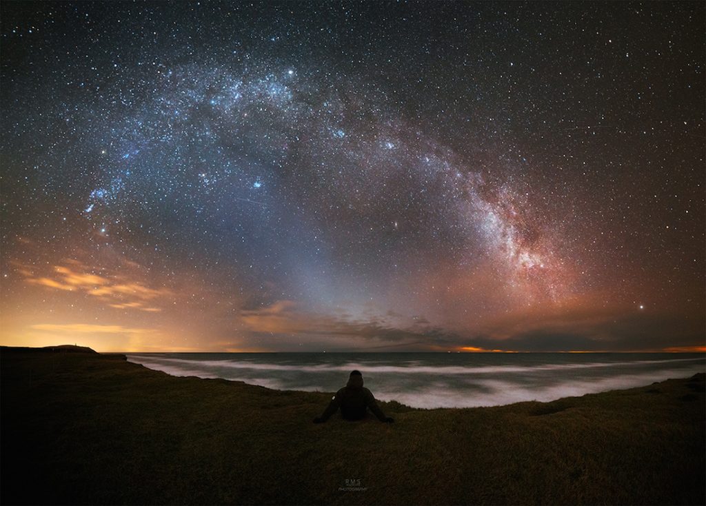 La Vía Láctea sobre el mar del Norte desde Dinamarca