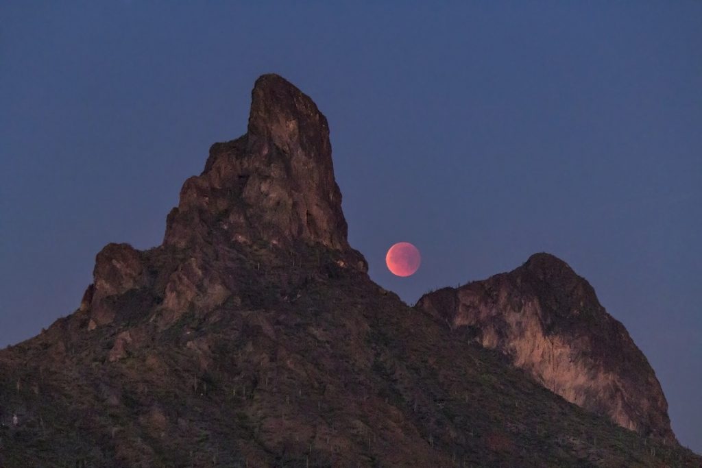 Fotografía del eclipse lunar desde Arizona, Estados Unidos