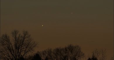 Venus y Mercurio fotografiados desde Ohio, Estados Unidos