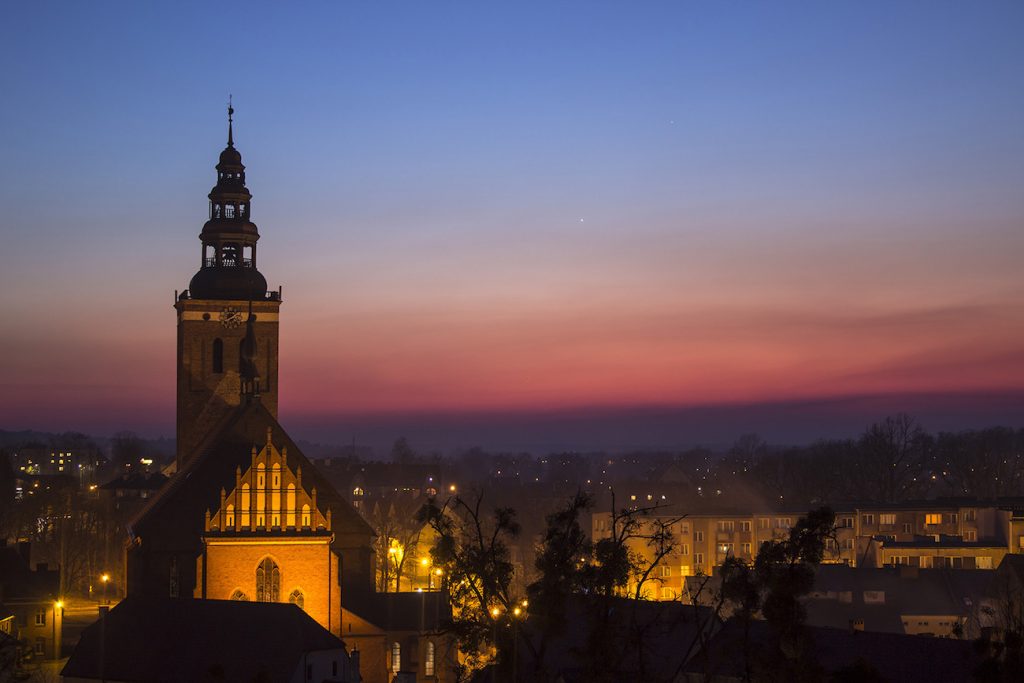 La Luna, Venus y Mercurio desde Warmia, Polonia