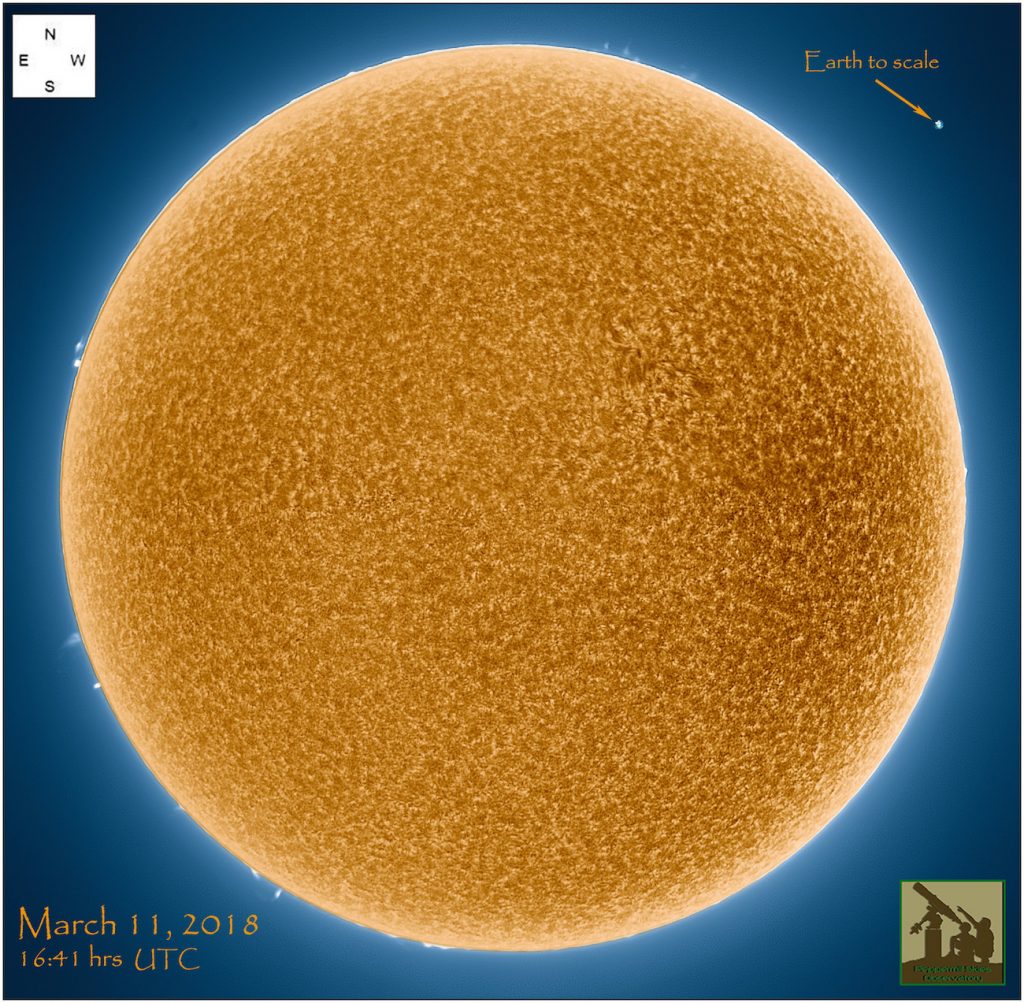 Imagen del Sol tomada el 12 de marzo de 2018