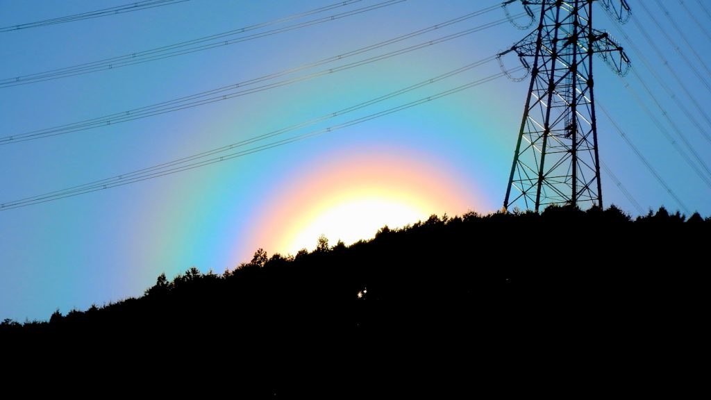 Una corona solar fotografiada desde la ciudad de Shizuoka, Japón