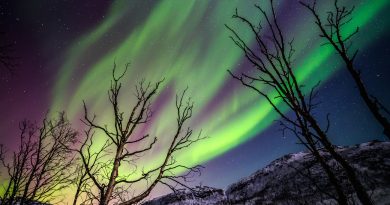 Fotografía de auroras boreales desde Tromsø, Noruega