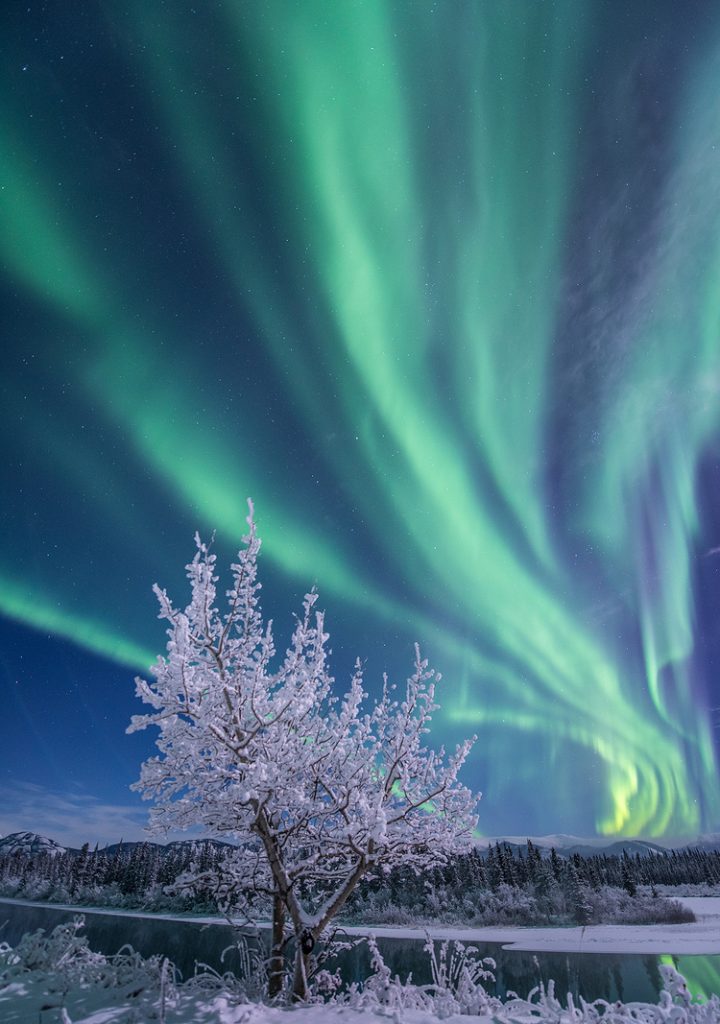 Auroras boreales fotografiadas desde el territorio del Yukón, Canadá