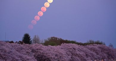 La secuencia de la salida de la Luna desde Saitama, Japón