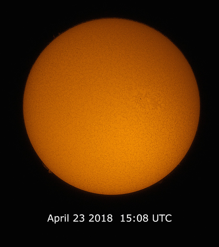 Imagen del Sol tomada desde Quebec, Canadá