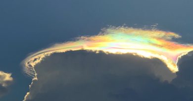 Nubes iridiscentes fotografiadas desde Illinois, Estados Unidos