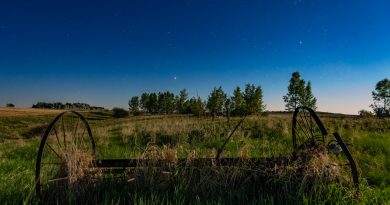 Marte y Saturno fotografiados desde Alberta, Canadá