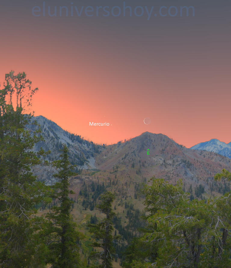 La conjunción de la Luna y Mercurio será visible antes de la salida del Sol el 13 de mayo