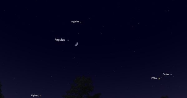 La conjunción de la Luna y la estrella Regulus será visible esta noche