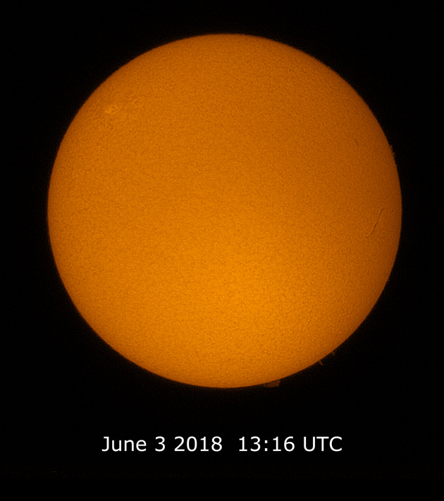Foto del Sol tomada desde Montreal, Canadá