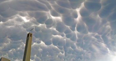 Nubes mammatus fotografiadas desde el cabo Ferret, Francia