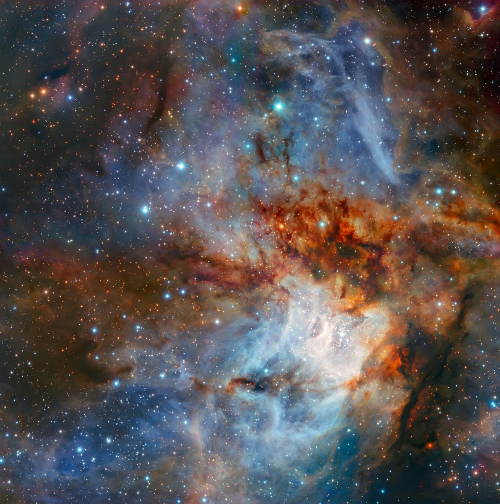 Astrónomos observan una guardería estelar en la constelación de Vela