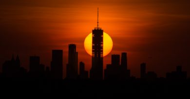 La puesta de Sol fotografiada desde la Ciudad de Nueva York