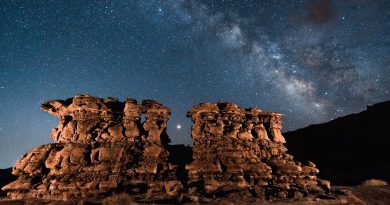 Marte y la Vía Láctea fotografiados desde Utah, Estados Unidos