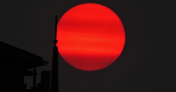 La puesta de Sol fotografiada desde Missouri, Estados Unidos