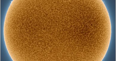 Imagen del Sol tomada en la línea de emisión H-alfa