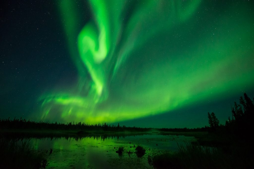 Auroras boreales fotografiadas desde la provincia de Alberta, Canadá