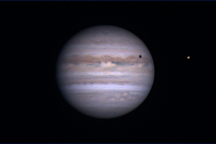 Imagen de Júpiter e Ío tomada el 1 de agosto de 2018