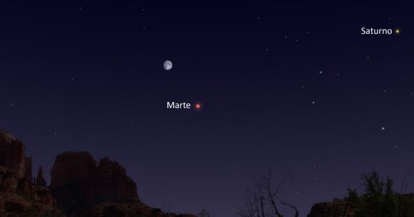 Esta noche se podrá ver la conjunción de la Luna y Marte