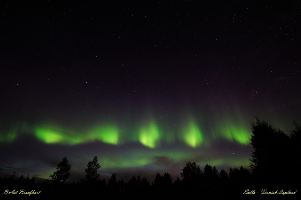 Auroras boreales fotografiadas desde el norte de Finlandia