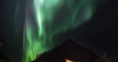 Auroras boreales fotografiadas desde Arnarstapi, Islandia