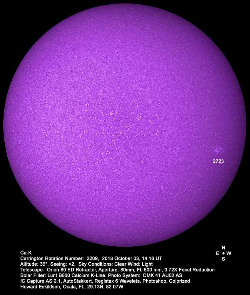 Imagen del Sol captada en la línea de emisión Calcio-K