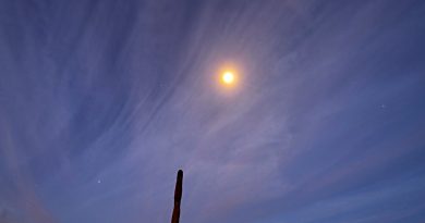 Halo lunar captado sobre Arizona, Estados Unidos