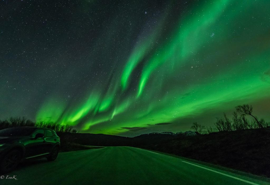Auroras boreales fotografiadas desde Tromsø, Noruega