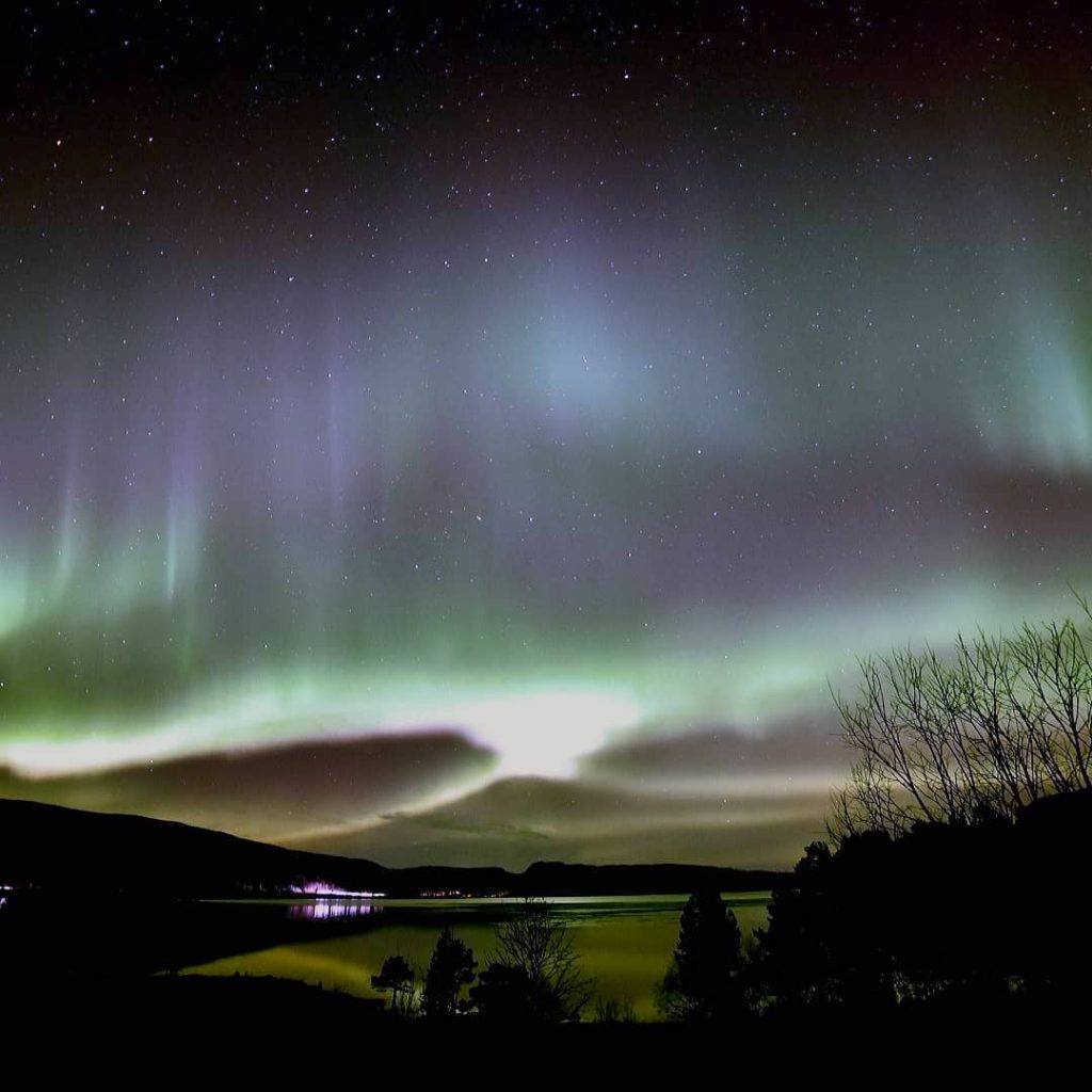 Auroras boreales fotografiadas sobre Sør-Trøndelag, Noruega