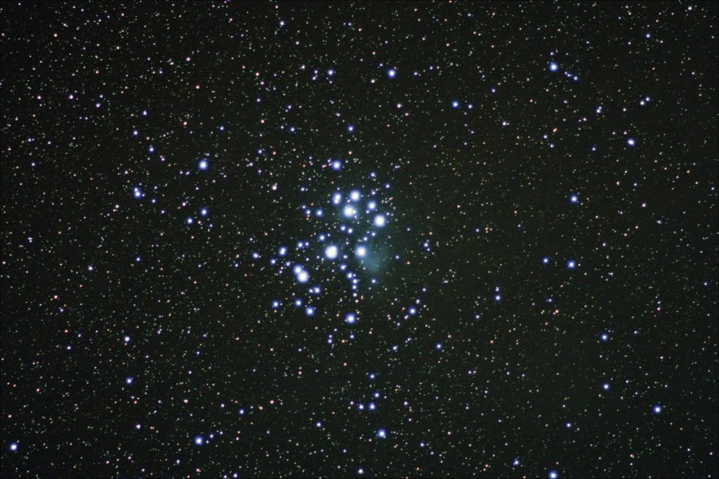 Imagen de las Pléyades tomada el 10 de noviembre de 2018