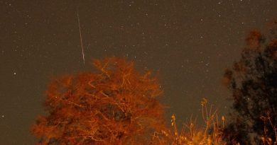 Meteoro fotografiado desde Carolina del Norte, Estados Unidos
