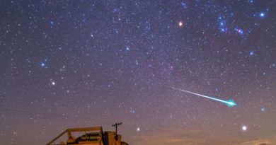 Fotografía de una gemínida tomada desde California, Estados Unidos