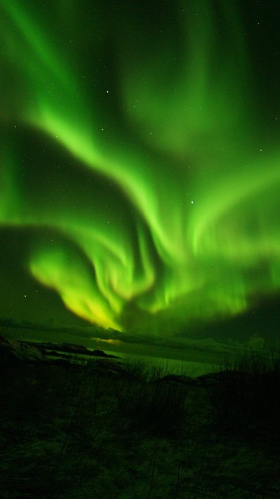 Auroras boreales fotografiadas desde Laukvik, Noruega