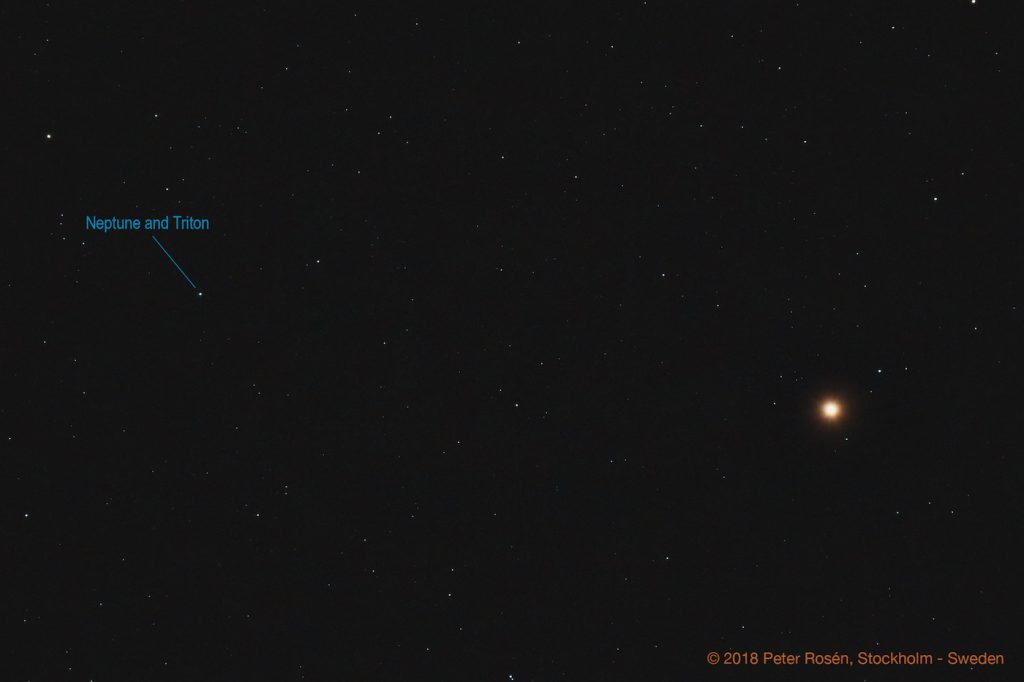 Imagen de Marte y Neptuno tomada desde Estocolmo, Suecia