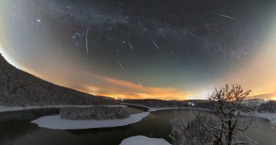 Gemínidas y la Vía Láctea fotografiadas desde República Checa