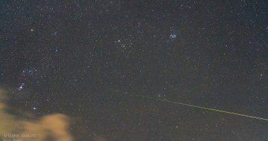Foto de la constelación de Orión, Aldebarán, las Pléyades, el Cometa 46P/Wirtanen y una gemínida