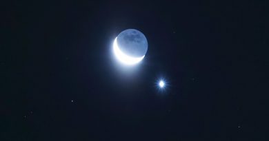 La conjunción de la Luna y Venus fotografiada desde Saitama, Japón