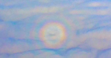 Imagen de una gloria captada desde un avión sobre Inglaterra