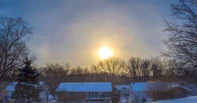 Halo solar captado desde Iowa, Estados Unidos