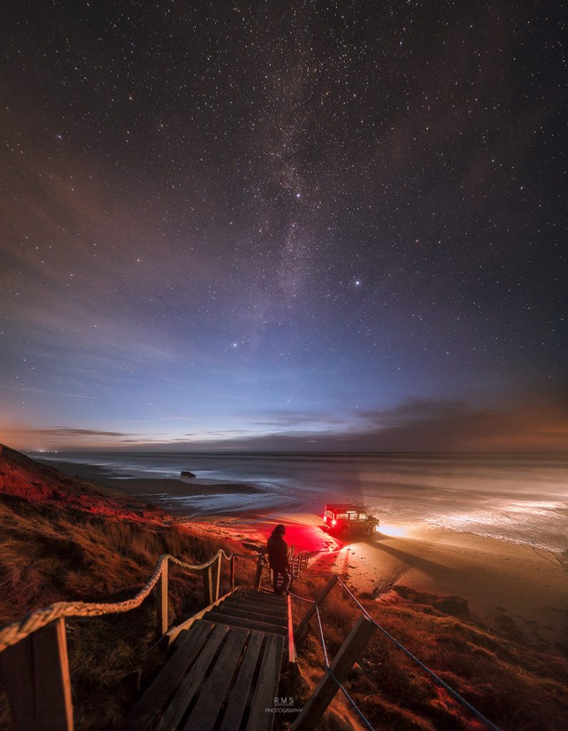 La Vía Láctea captada desde Løkken, Dinamarca