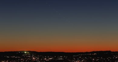 La secuencia de la puesta de Mercurio tomada desde Stuttgart, Alemania