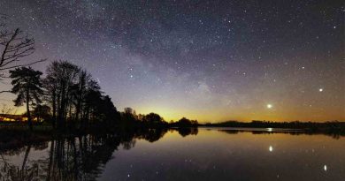 Foto de la Vía Láctea, Venus y Júpiter (3 de febrero de 2019)